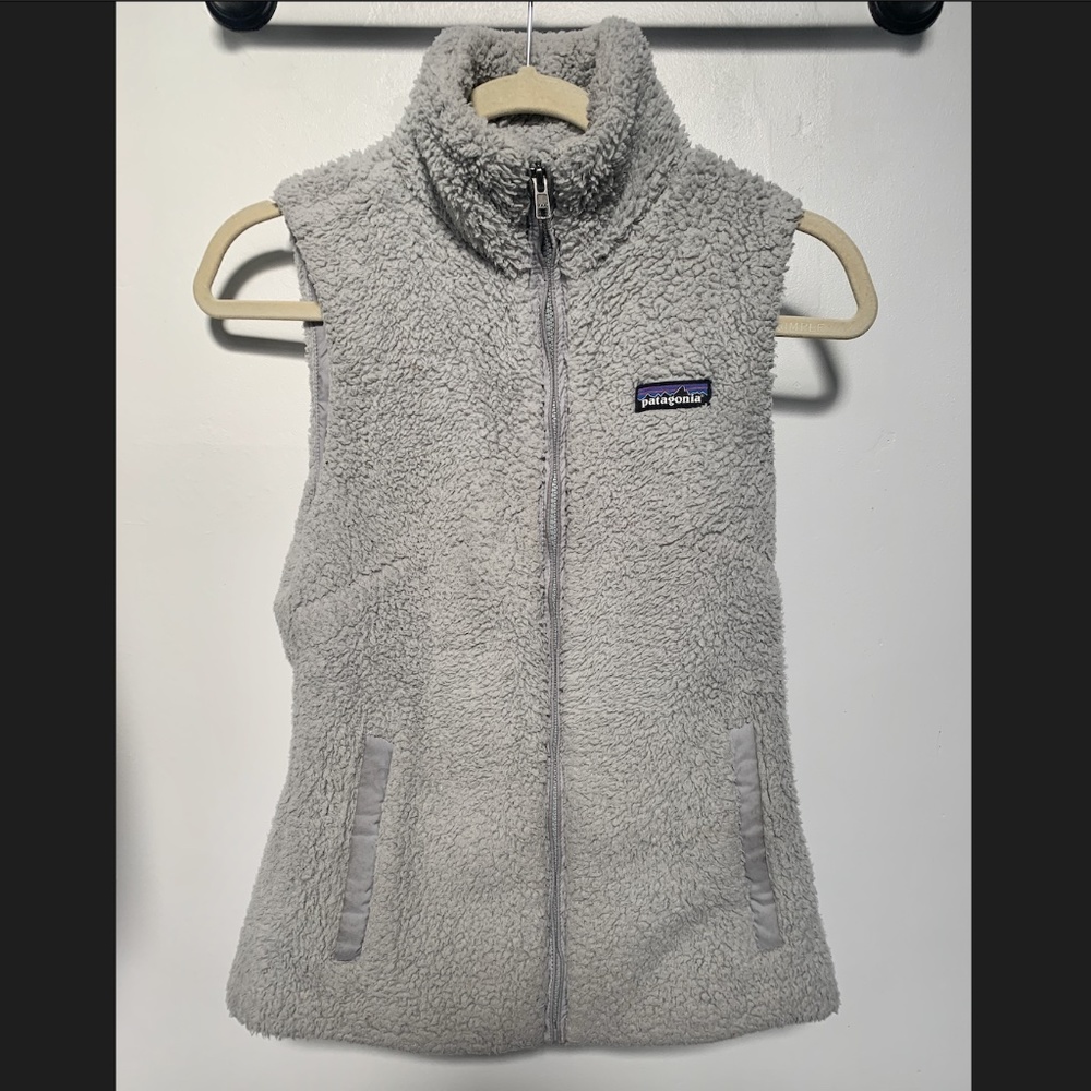 classic Patagonia fleece vest grey